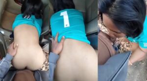 คลิปโป๊ไทย หลุดทางบ้านพาลูกน้องไปจอดเย็ดในป่า จอดรถในป่าแล้วเย็ดกันหลังรถ เอาควยยัดหีเย็ดท่าหมา พอจะแตกชักน้ำว่าวใส่หน้า